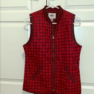 Red and black winter vest